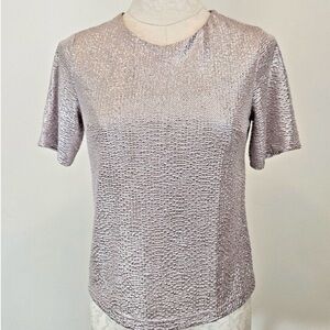 Elegant Metallic Short Sleeve Women's Top